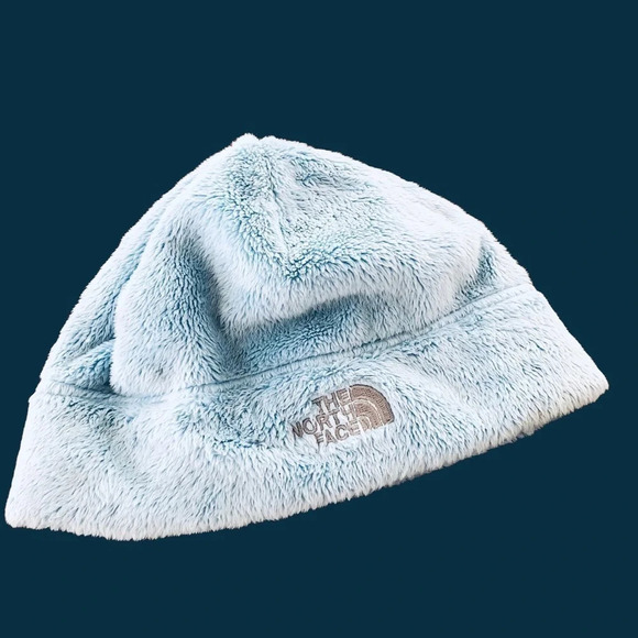 The North Face TNF Girls One Size Blue Fleece Osito Winter Hat Cozy Snow Warm - Picture 1 of 3